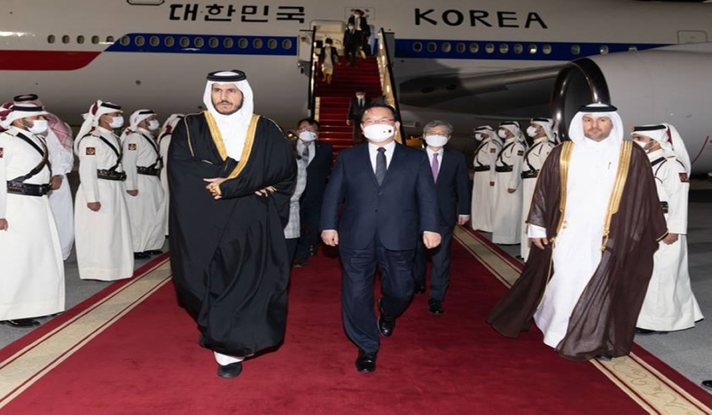 South Korean Prime Minster Arrives to Qatar